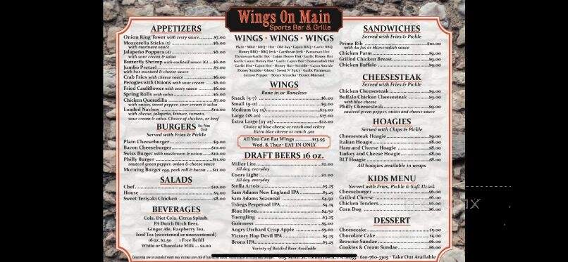 Wings On Main - Hellertown, PA