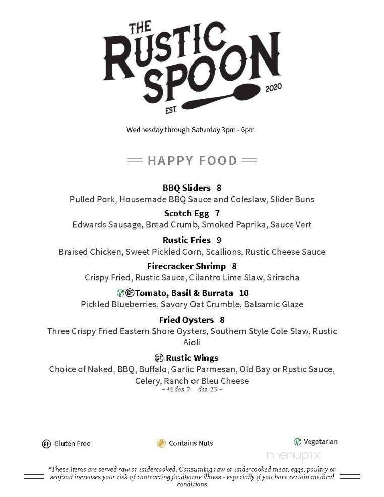 The Rustic Spoon - Virginia Beach, VA menu_pic