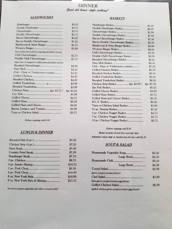 Cozy Cottage Restaurant - Warsaw, IN menu_pic
