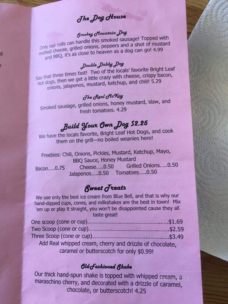 Dabbys Country Store and Grille - Burgaw, NC menu_pic