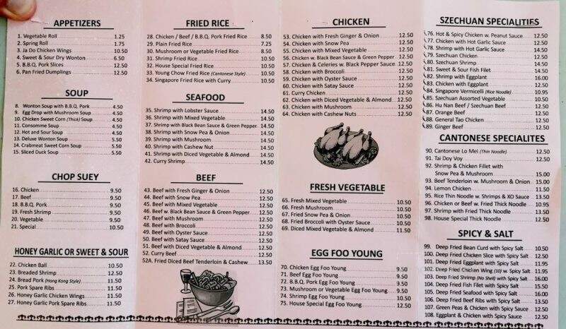 Crystal Dynasty Chinese Restaurant - Hamilton, ON menu_pic