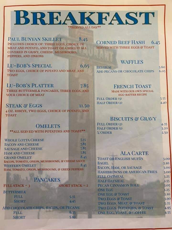 Lu-Bob's Family Restaurant - Greenville, IL menu_pic
