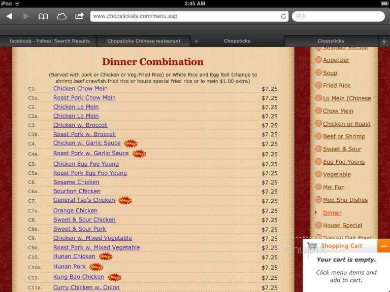 Chopsticks - Tallulah, LA menu_pic