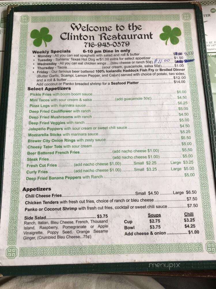 Clinton Restaurant - Salamanca, NY menu_pic