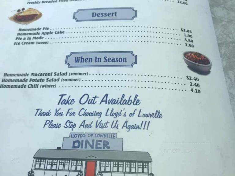 Lloyd's Of Lowville - Lowville, NY menu_pic