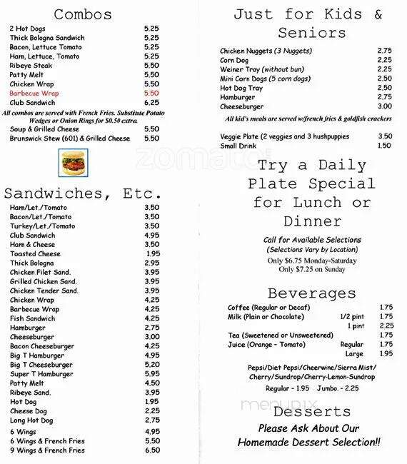 Troutman's Bar-B-Q - Concord, NC menu_pic