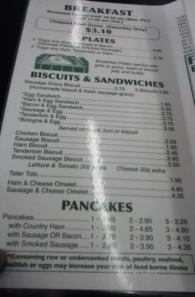 Frank & Larry's Drive In - Randleman, NC menu_pic