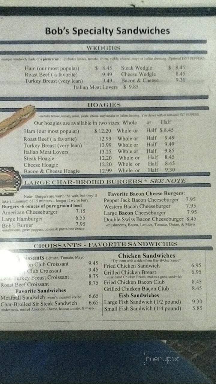 Bob's Place Restaurant - Parker, PA menu_pic
