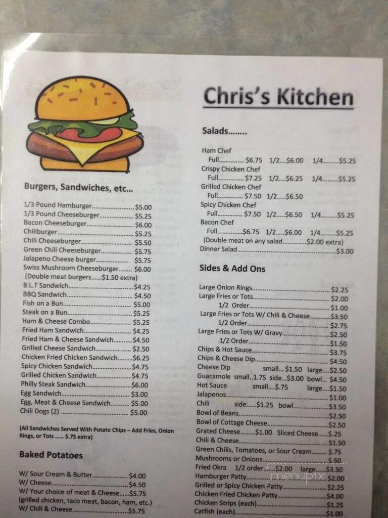 Chris's Kitchen - Fritch, TX menu_pic