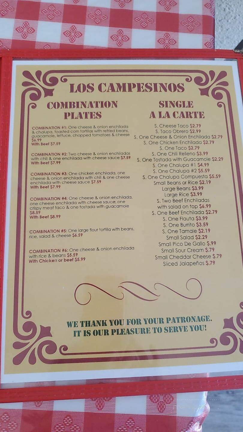 El Campesino Mexican Restauran - Grandview, TX menu_pic