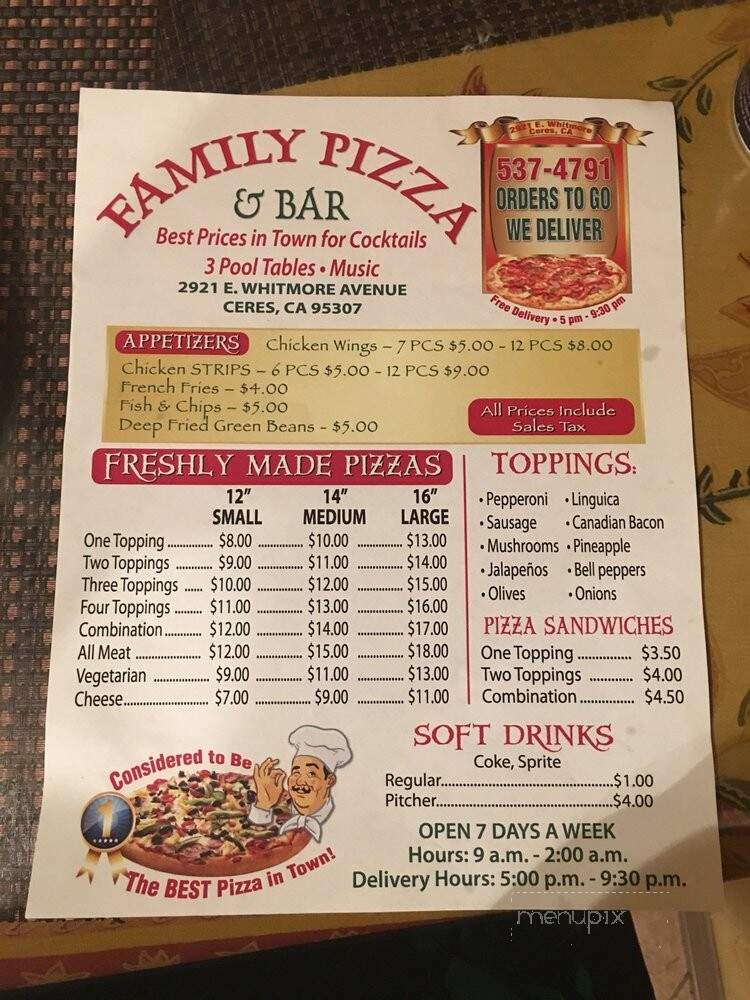 Family Pizza & Cocktail Lounge - Ceres, CA