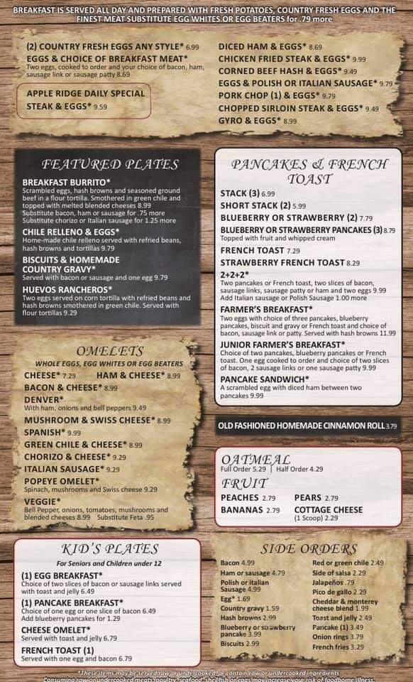 Appleridge Cafe - Wheat Ridge, CO menu_pic
