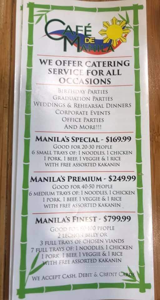 Cafe De Manila - Las Vegas, NV menu_pic