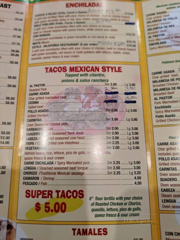 Jalapenos - Sunset Park, NY menu_pic