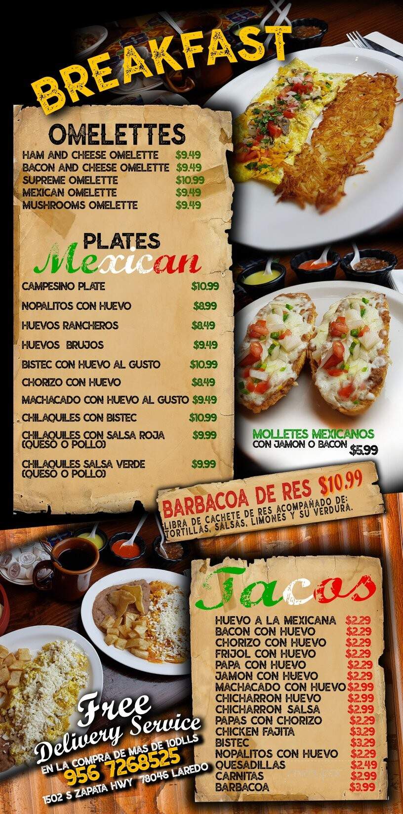 Rincon Mexico - Laredo, TX menu_pic