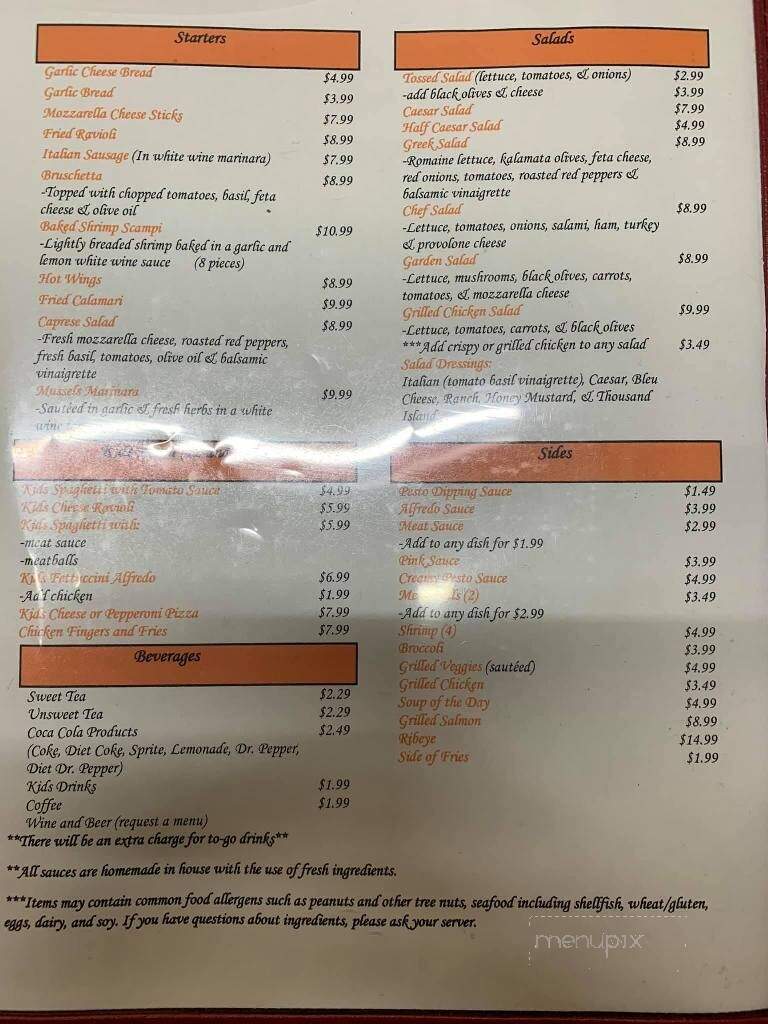 Venezia's Italian Kitchen - Russellville, AR menu_pic