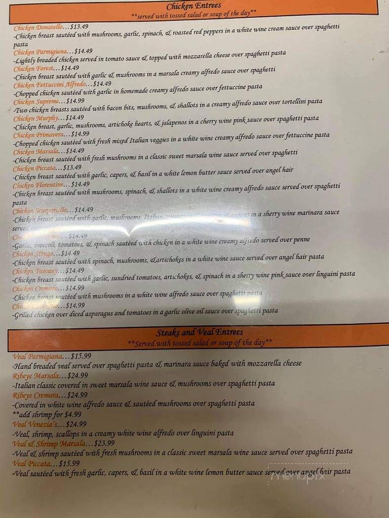 Venezia's Italian Kitchen - Russellville, AR menu_pic