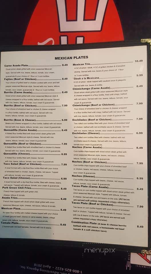Pepe's Cafe - Cottonwood, AZ menu_pic