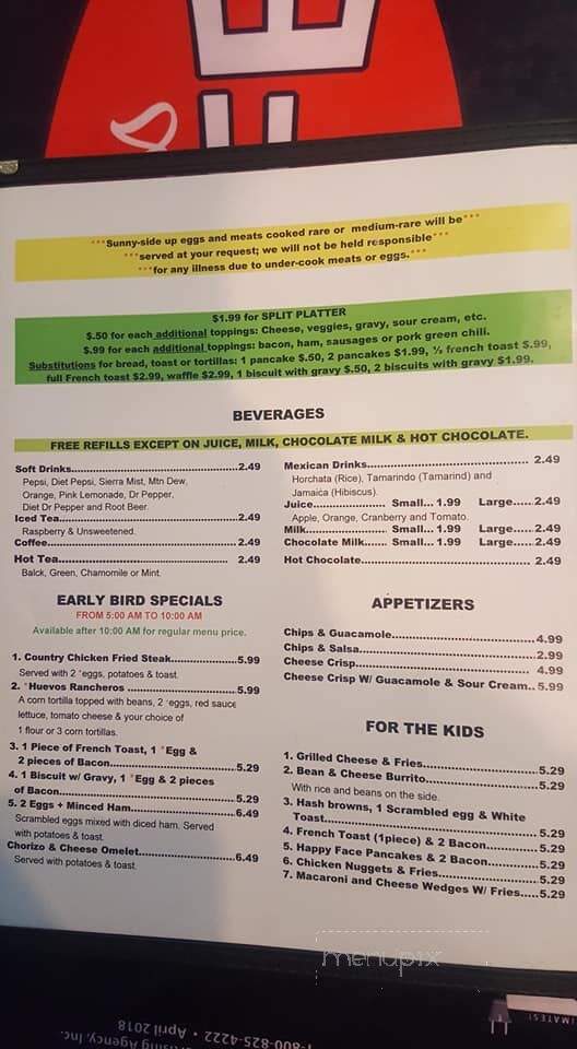 Pepe's Cafe - Cottonwood, AZ menu_pic