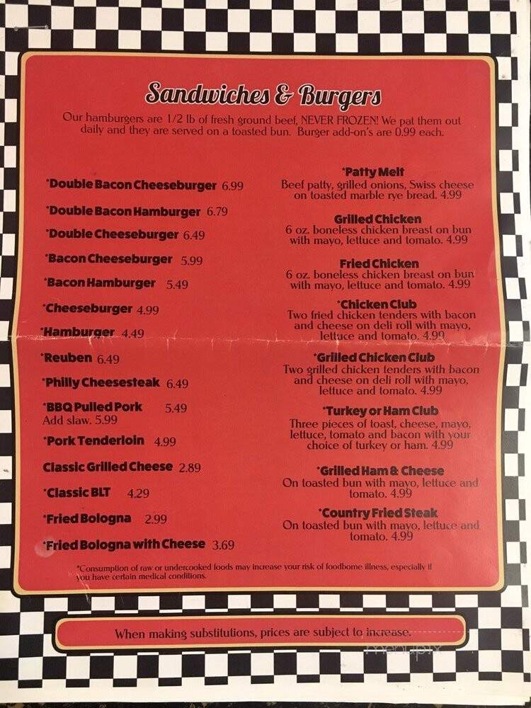 Bailey's Country Cooking - Melbourne, AR menu_pic