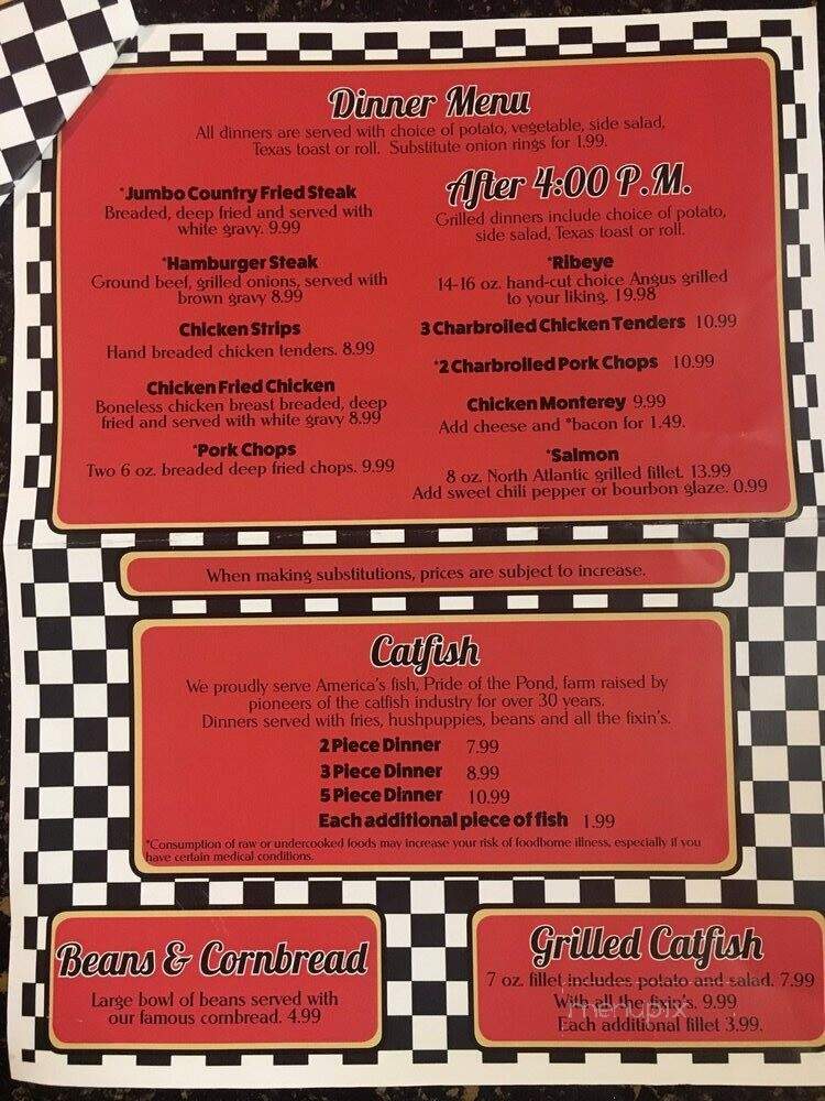 Bailey's Country Cooking - Melbourne, AR menu_pic