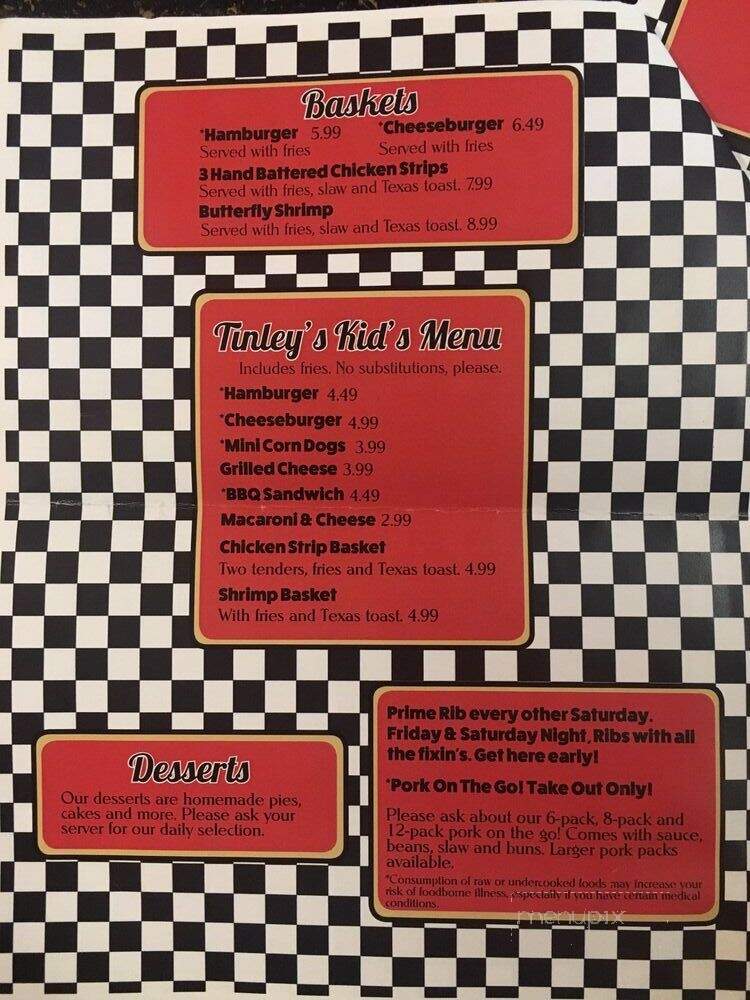 Bailey's Country Cooking - Melbourne, AR menu_pic