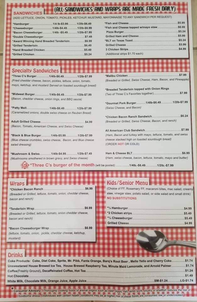 Three C's Diner - Corning, IA menu_pic