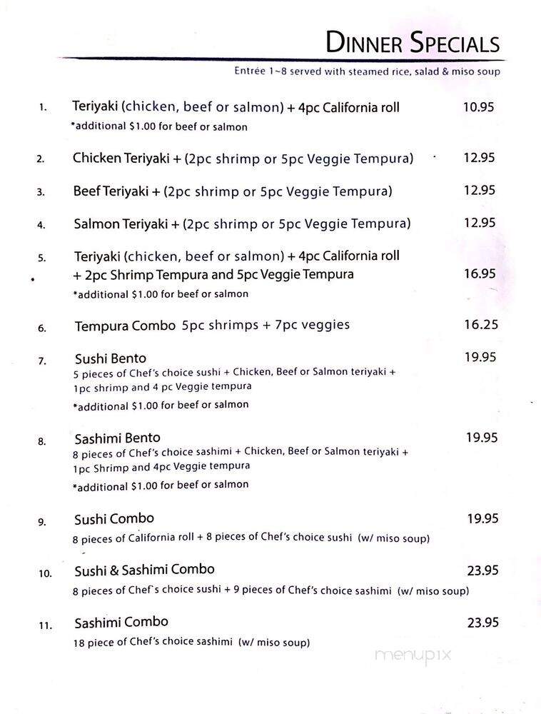 Miyako Japanese - San Clemente, CA menu_pic
