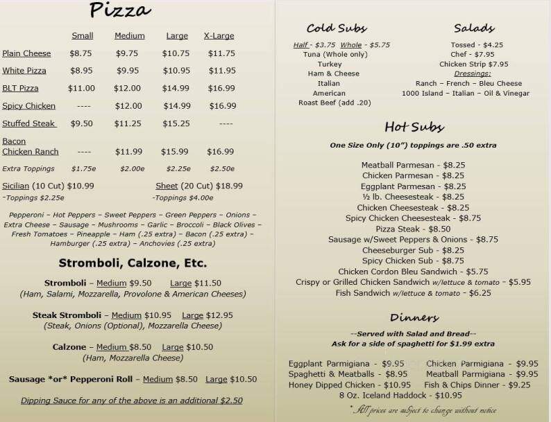 Meshoppen Pizza - Meshoppen, PA menu_pic