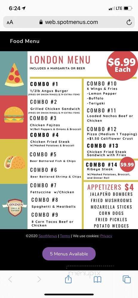 London Grill - McAllen, TX menu_pic