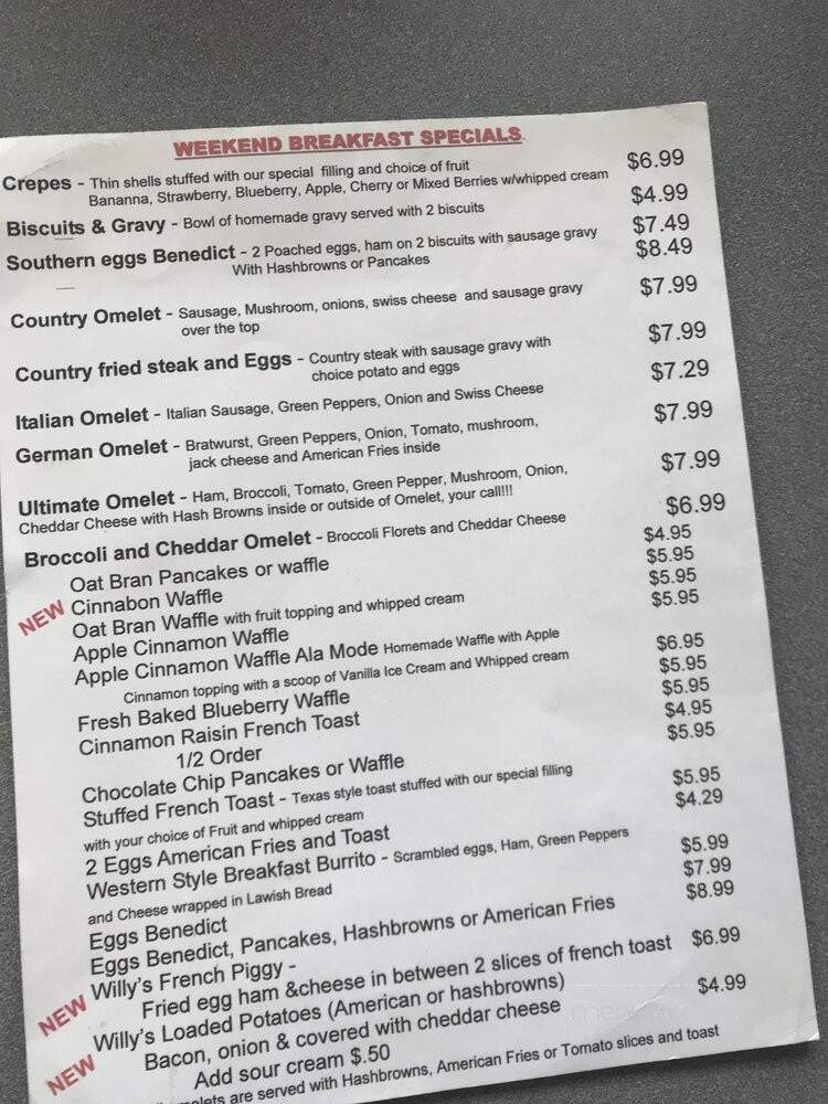 Boat Town Willy's - Harrison Township, MI menu_pic