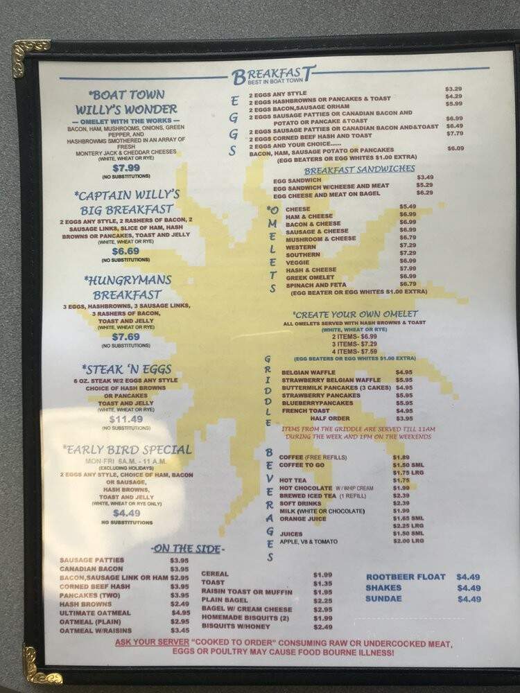 Boat Town Willy's - Harrison Township, MI menu_pic