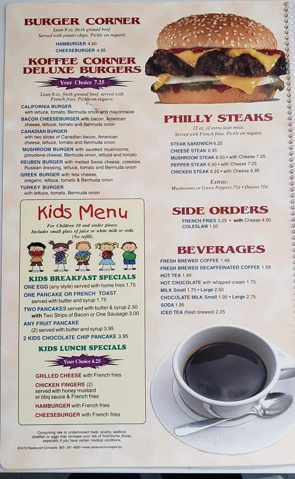 Coffee Corner - Lansdale, PA menu_pic