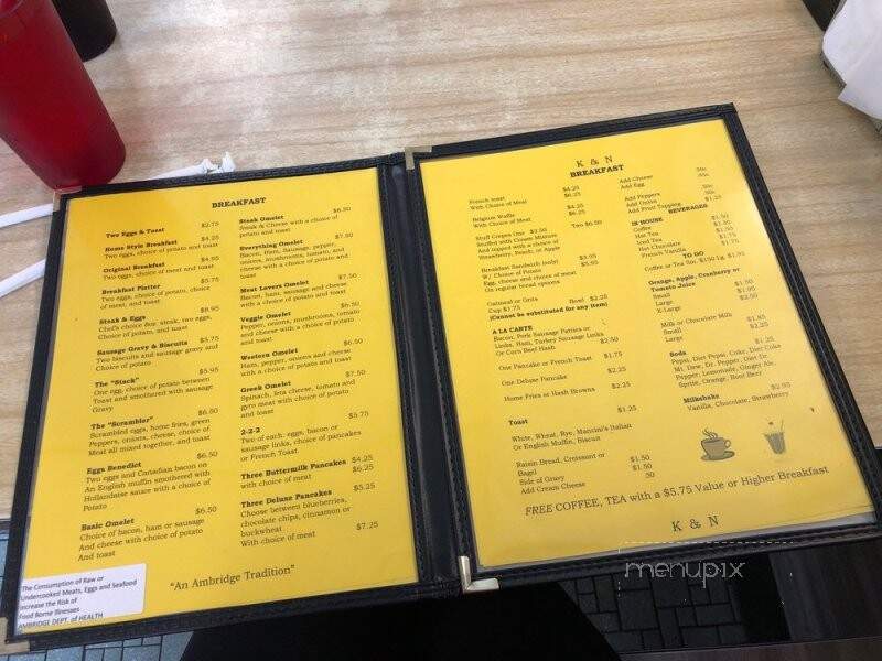 K & N Restaurant - Ambridge, PA menu_pic