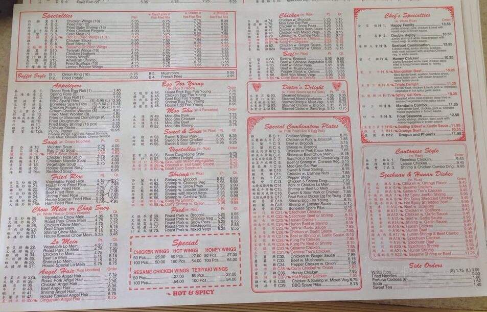 China 1 - Ninety Six, SC menu_pic