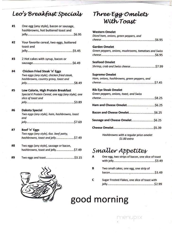 Leo's Good Food - Redfield, SD menu_pic