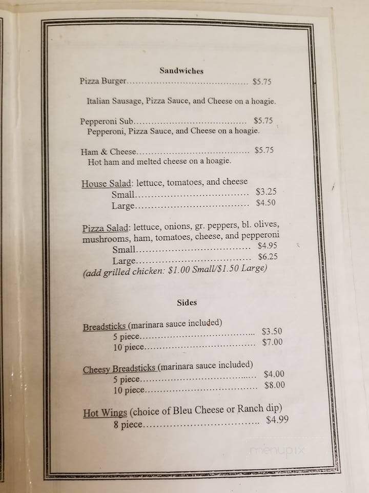 Craig's Pizza House - Camden, TN menu_pic