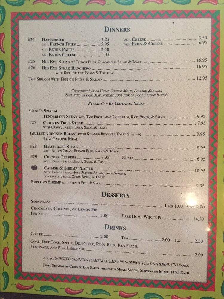 Casa Cabana Restaurant - Winters, TX menu_pic