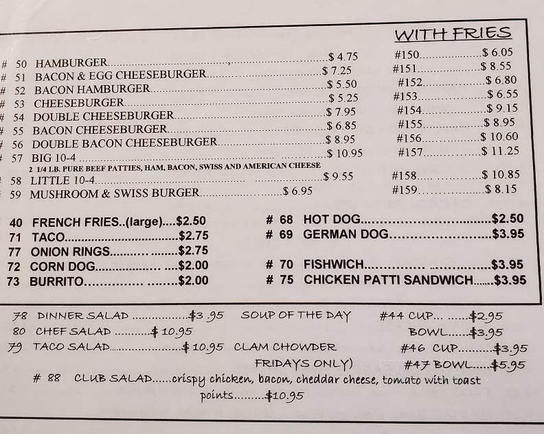 10-4 Cafe - Grandview, WA menu_pic