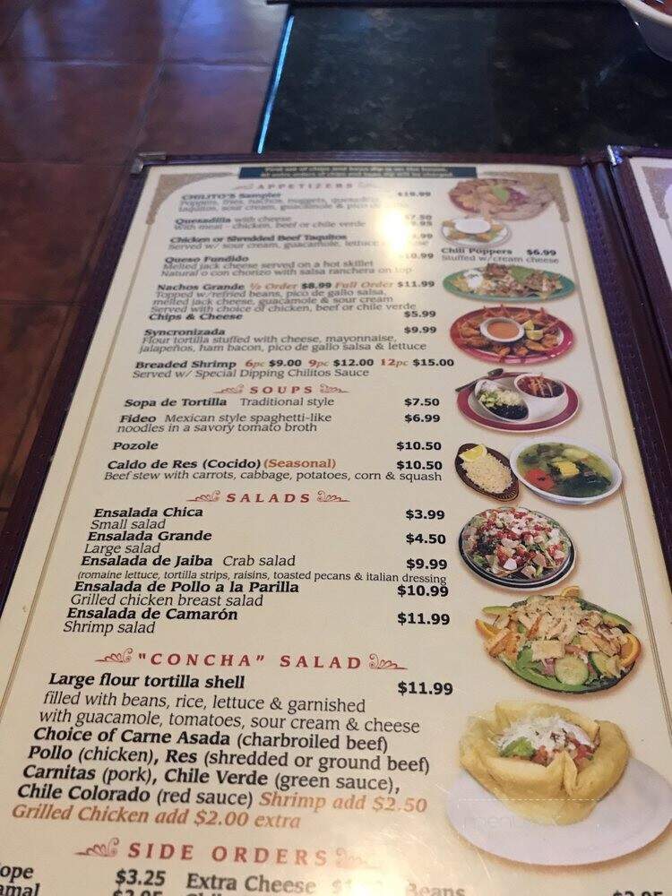 Chilitos Restaurant - Tulare, CA menu_pic