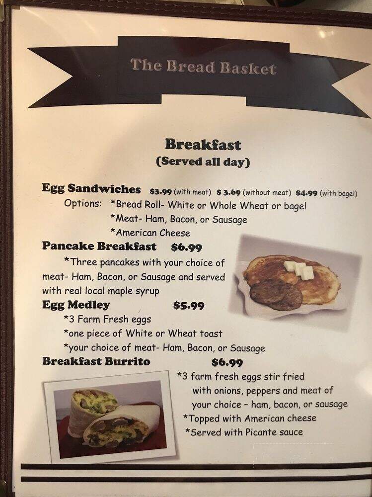 Bread Basket - Russell, MA menu_pic