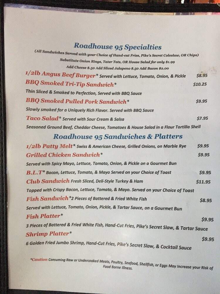 Roadhouse 95 Grill - Fort Mohave, AZ menu_pic