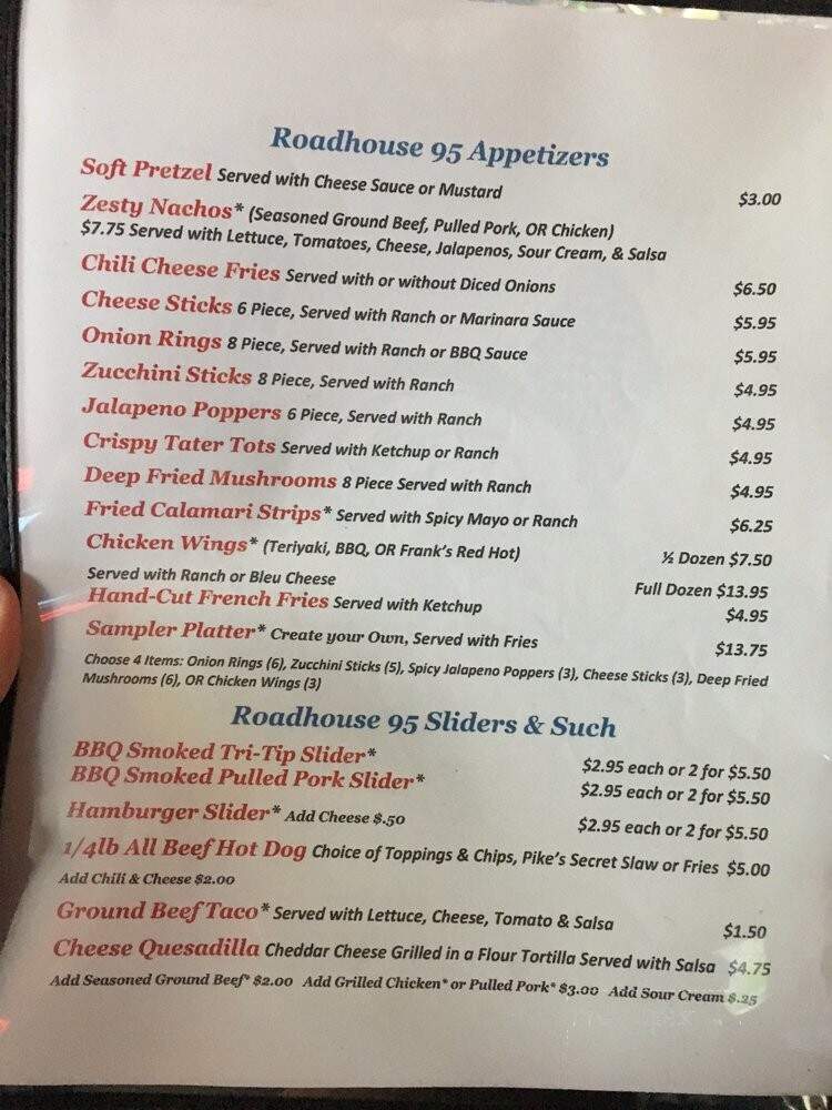 Roadhouse 95 Grill - Fort Mohave, AZ menu_pic