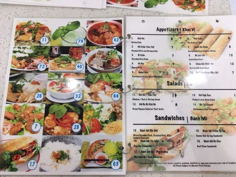 Pho Que Huong - Honolulu, HI menu_pic