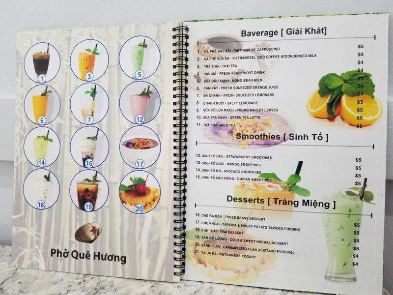 Pho Que Huong - Honolulu, HI menu_pic
