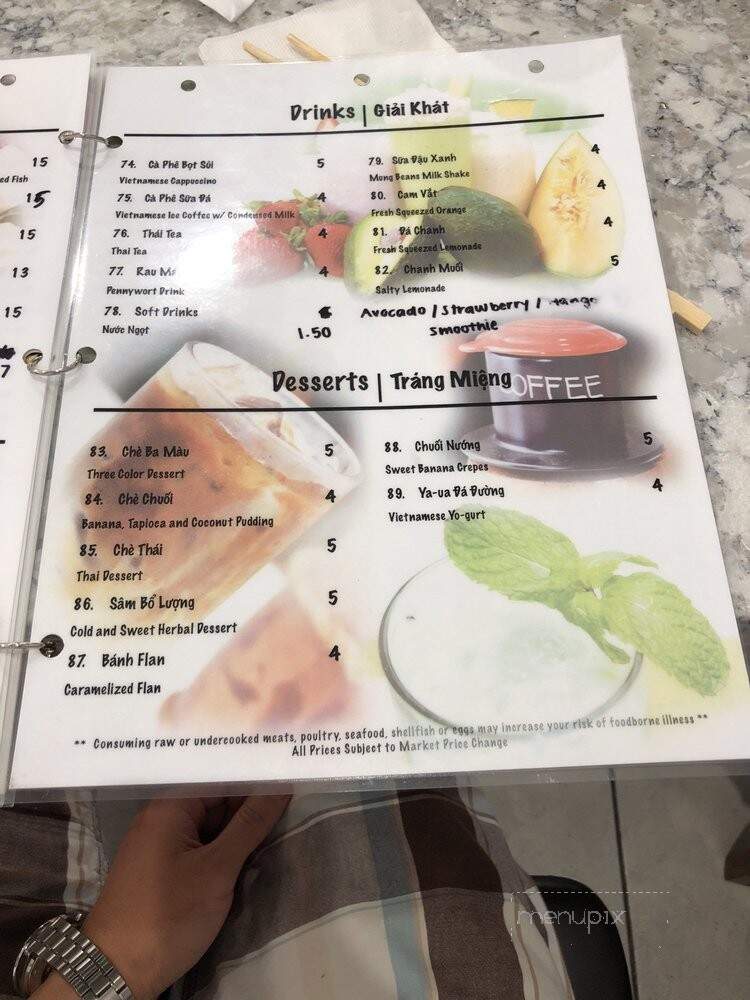 Pho Que Huong - Honolulu, HI menu_pic