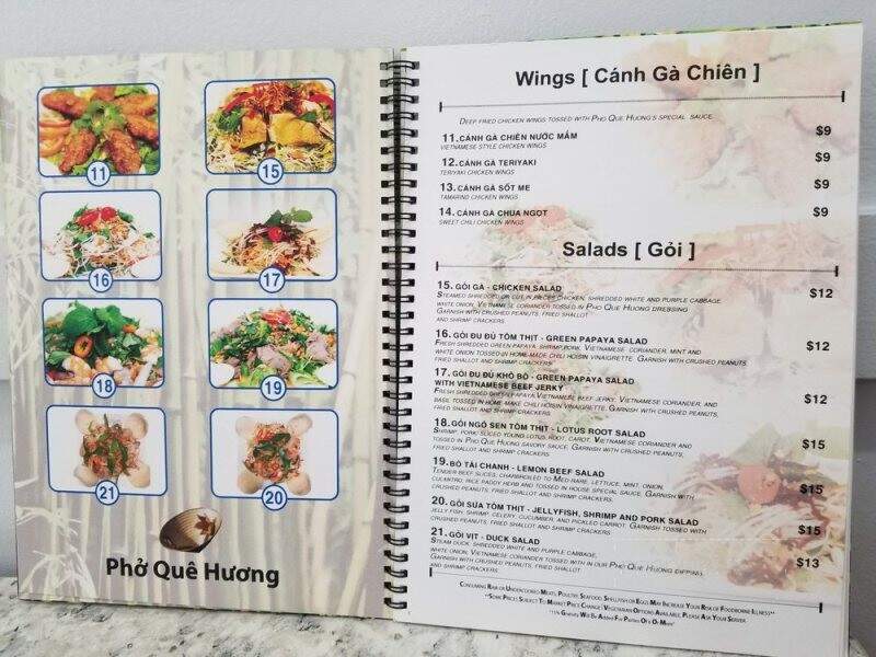 Pho Que Huong - Honolulu, HI menu_pic