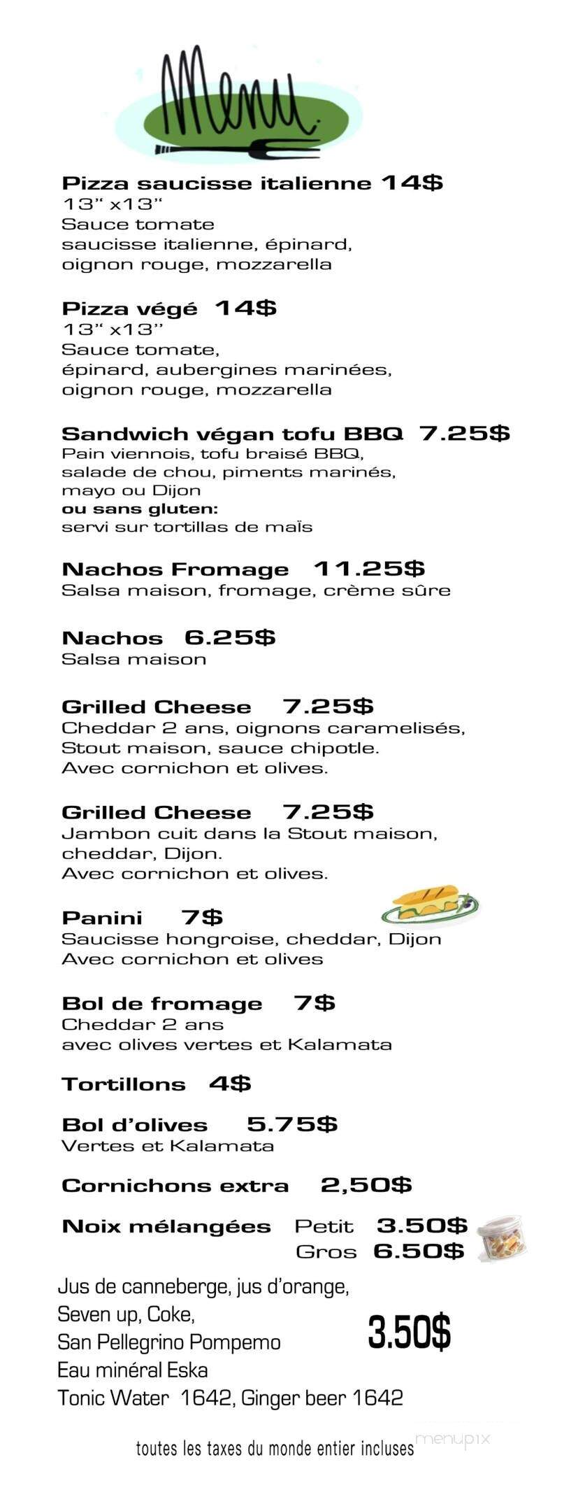 Chevalier Blanc - Montreal, QC menu_pic