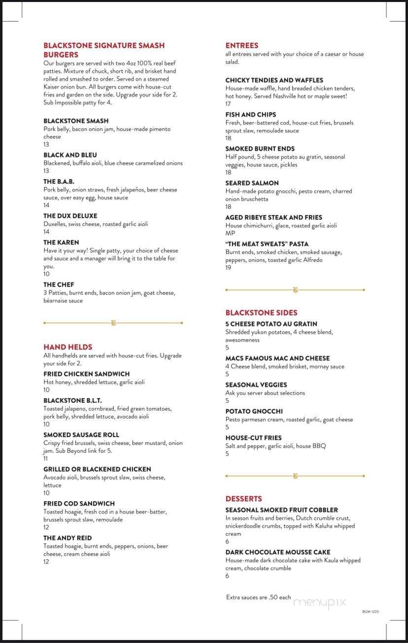Blackstone Gastropub - Joplin, MO menu_pic