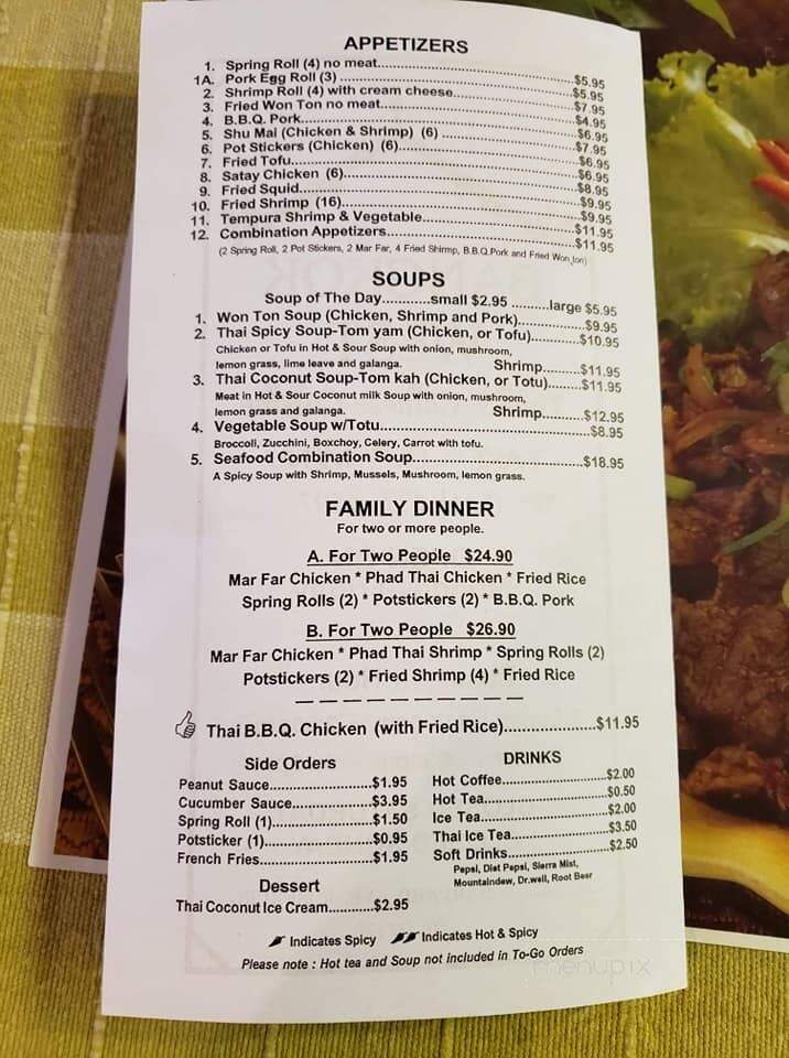 Bangkok West Cuisine - Roseburg, OR menu_pic